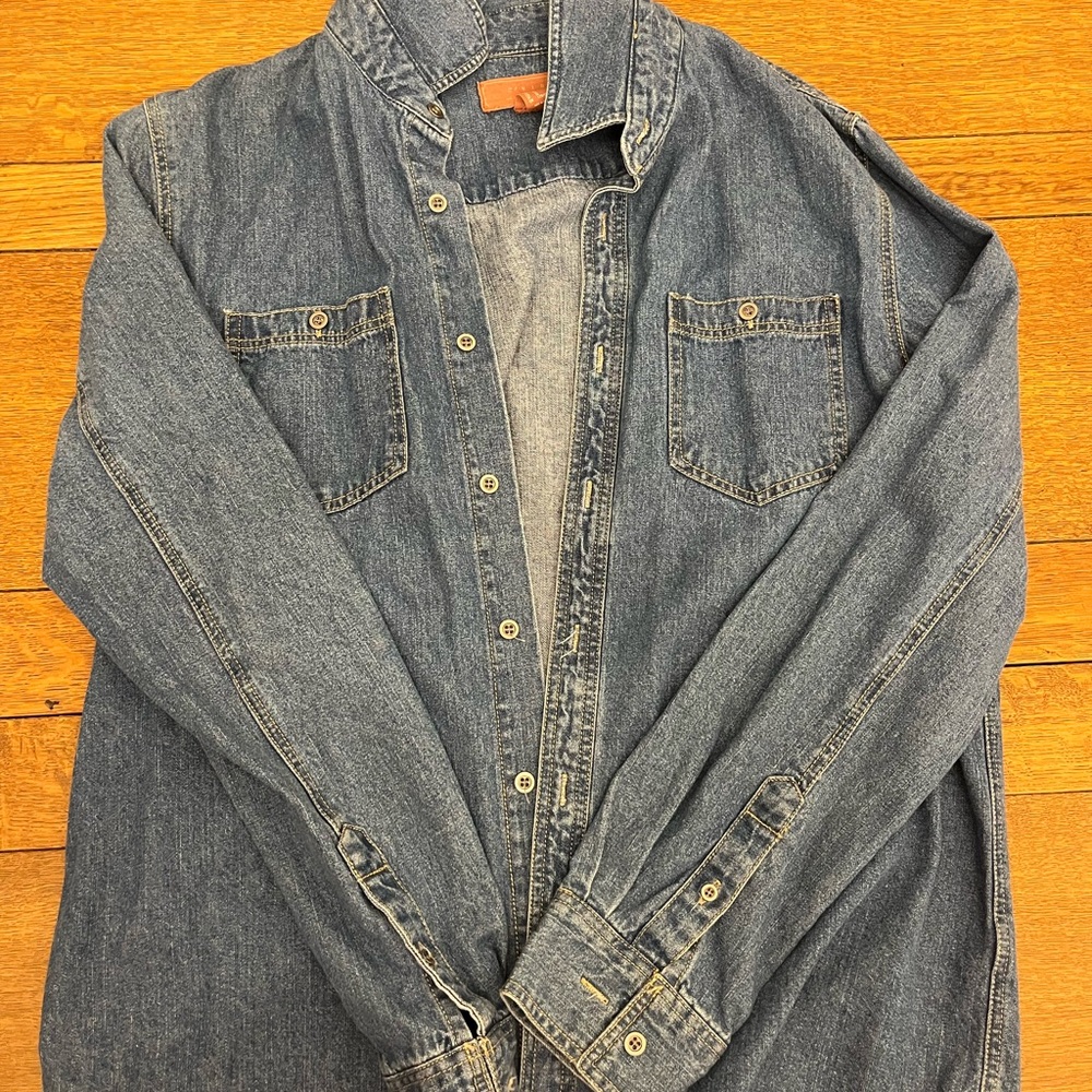 Lightweight Men's Denim Shirt Jacket - Blue